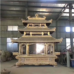 雙龍戲珠銅浮雕香爐