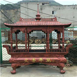 長方八龍柱香爐