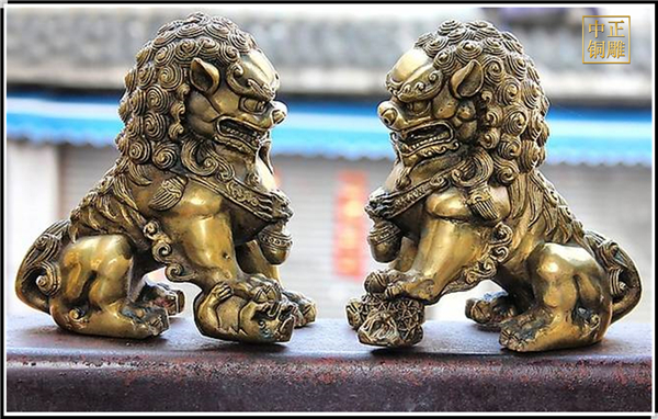 銅獅子擺件