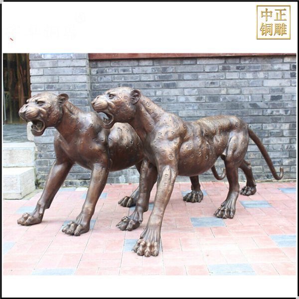 1.75米銅豹子一對(duì)