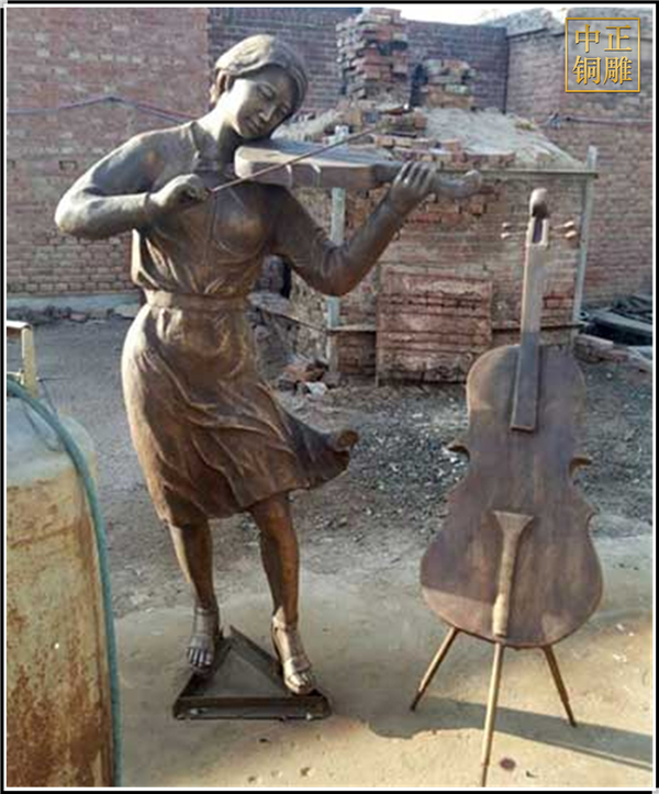街頭表演人物銅雕塑