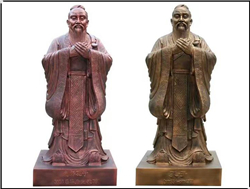 仿銅孔子頭像雕塑
