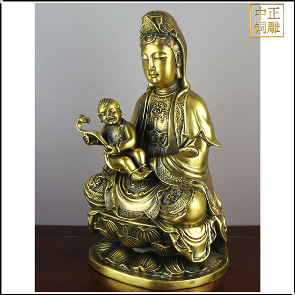 送子觀音銅佛像