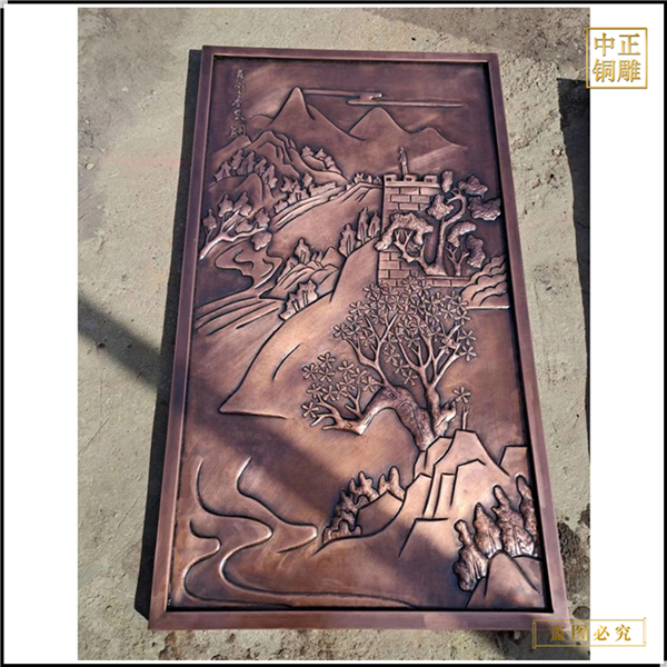 風水山水畫浮雕