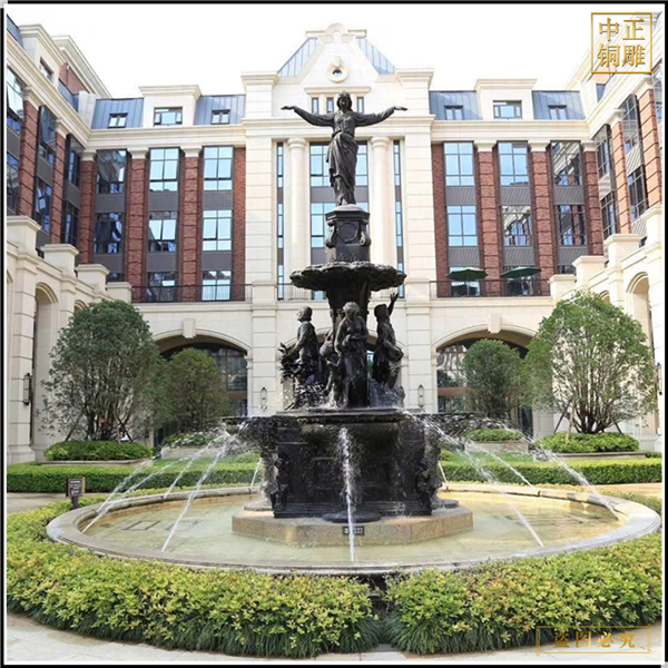 西方人物噴泉景觀雕塑