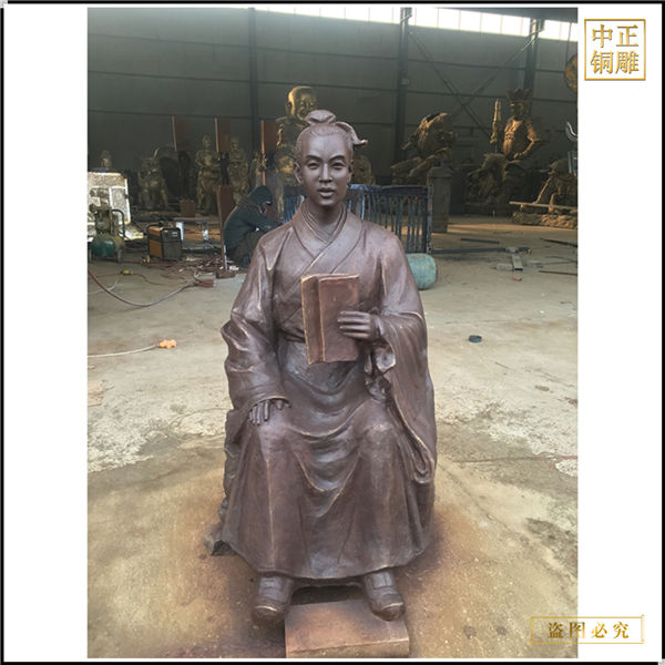 古代書生看書雕塑鑄造價格.jpg