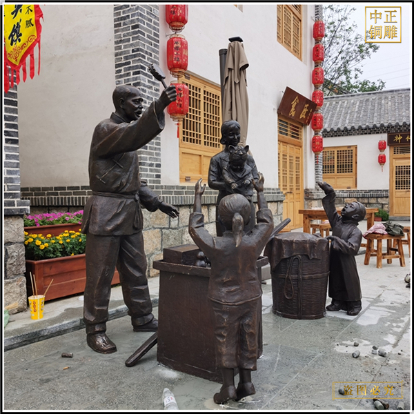 飯店門前酒文化人物雕塑