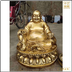 廠家直銷(xiāo)大型室外彌勒佛銅像