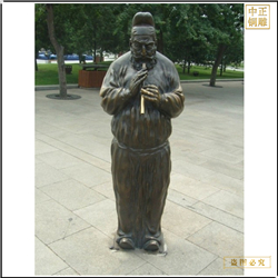 吹笛子人物銅雕塑鑄造