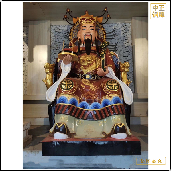 純銅寺廟神像擺件