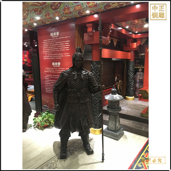景區拿劍槍人物銅雕塑