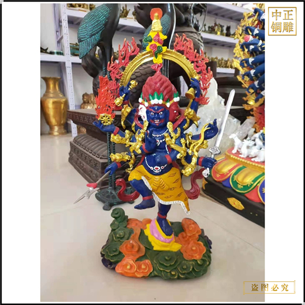 銅雕道教神像擺件