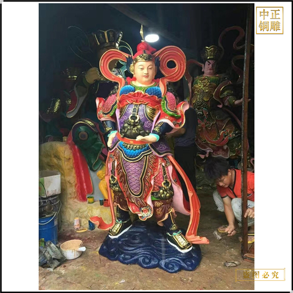 寺廟鑄銅貼金韋陀佛像