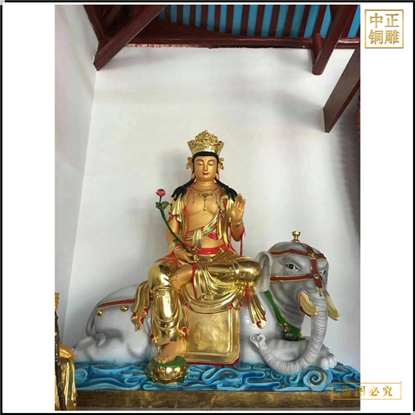 銷售寺廟文殊普賢菩薩銅佛像