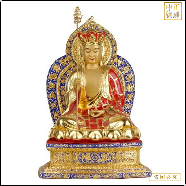 鎏金地藏王銅像工藝品