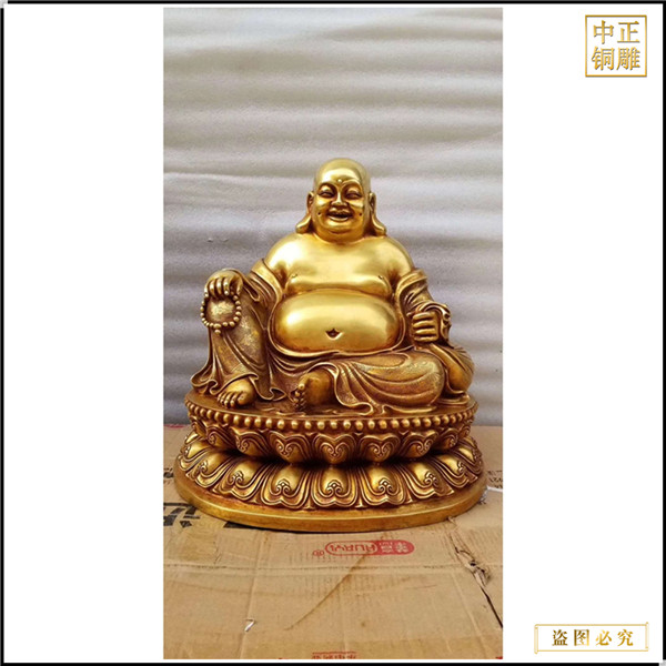 小型鑄造銅彌勒佛