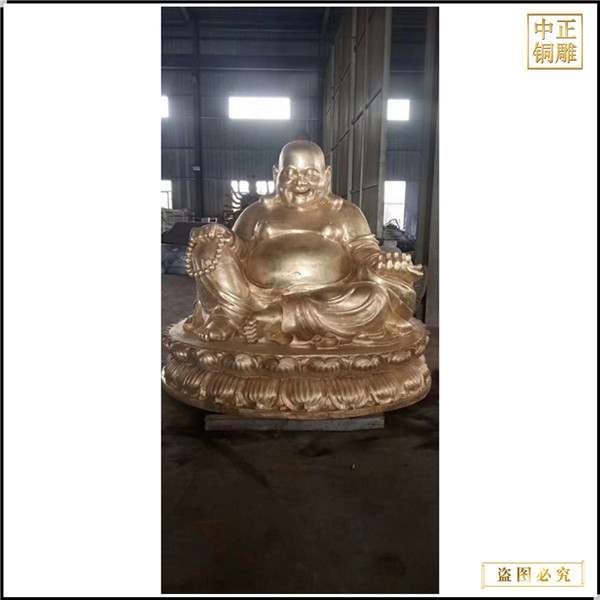 坐蓮花彌勒佛銅像