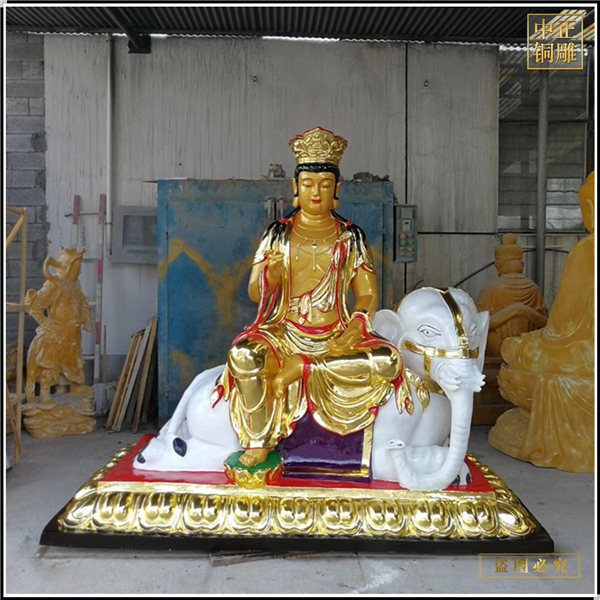 彩繪文殊普賢銅佛像批發(fā)