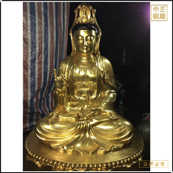 寺廟大型觀世音銅像