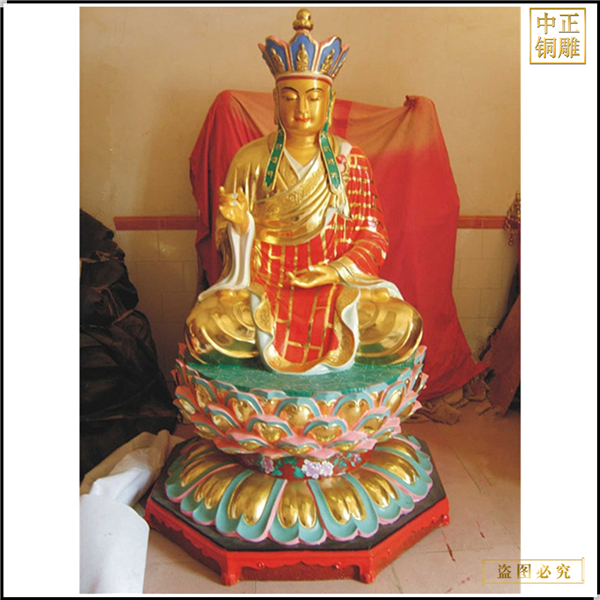 坐蓮花地藏王佛像鑄造