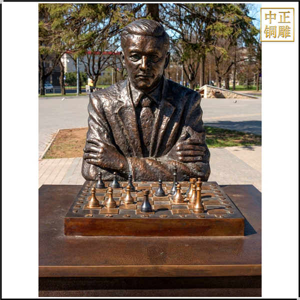 老者下象棋景觀(guān)雕塑