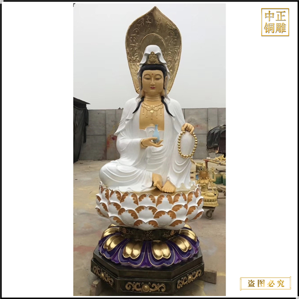 鑄銅立式彩繪觀音菩薩