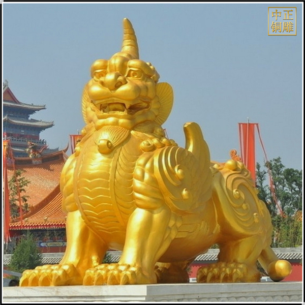 大型標志銅獬豸雕塑擺件