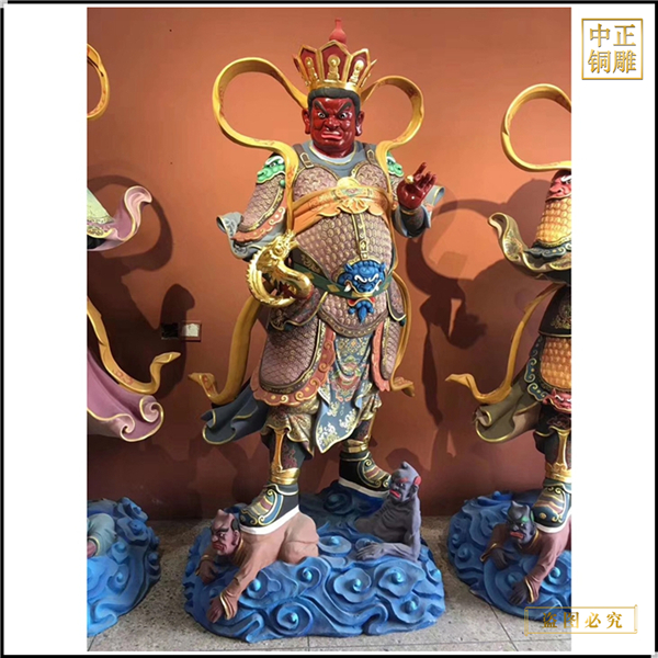 彩繪四大天王佛像雕塑